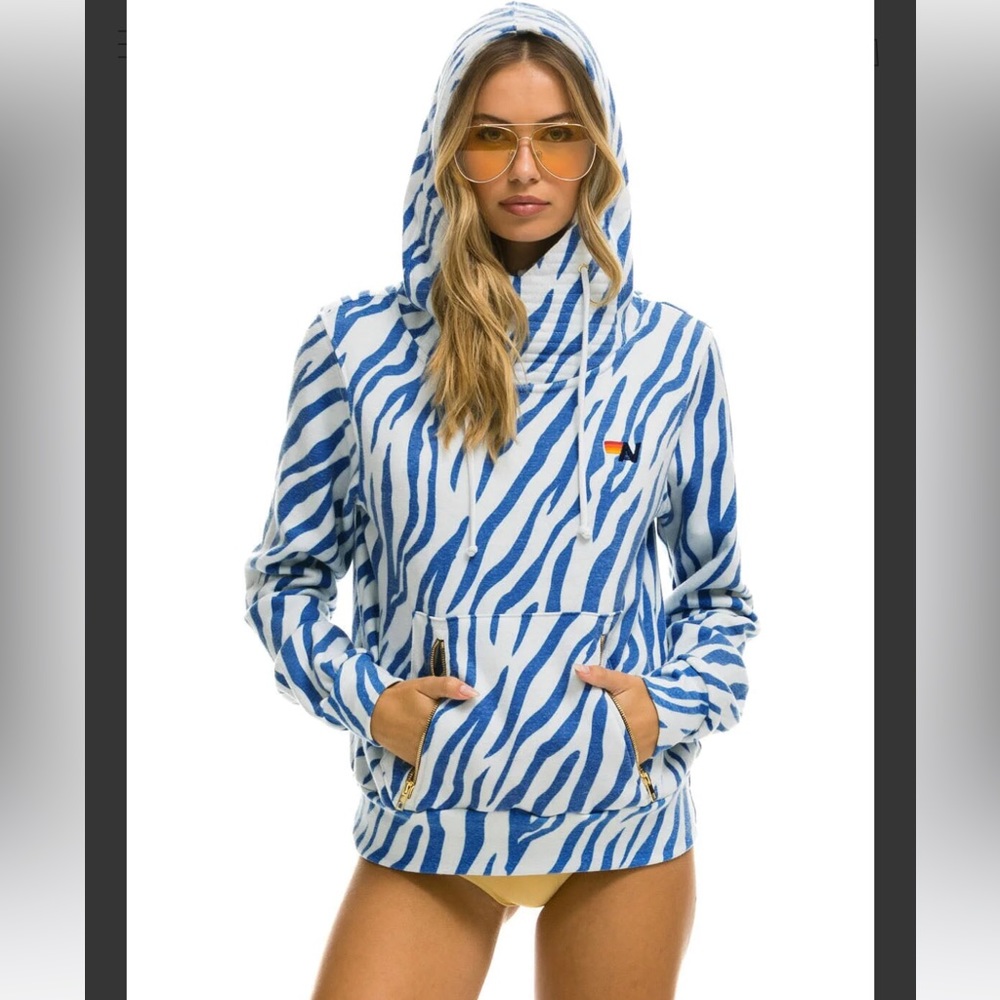 NINJA PULLOVER HOODIE - BLUE TIGER NWT S